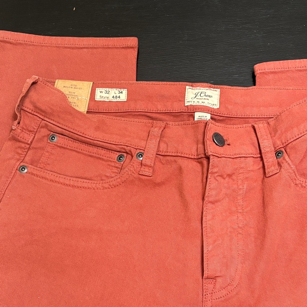 J. Crew Brick Red Denim Pants
